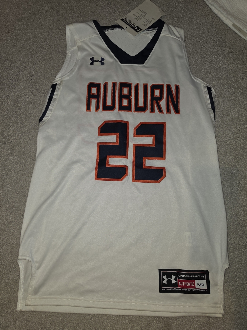 Under Armour Auburn White #22 Basketball Jersey